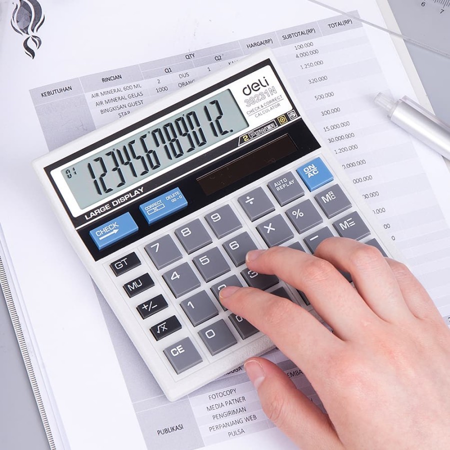 

Deli Kalkulator Hitung 12 Digit / Peralatan Kantor Murah - W39231N Silver