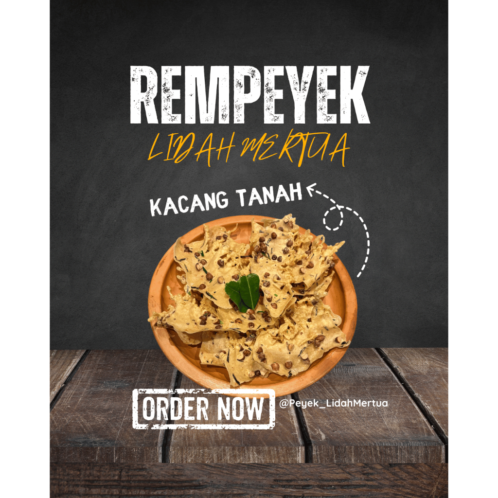 

Rempeyek Lidah Mertua - Peyek Kacang Tanah Premium Mak Kriuk