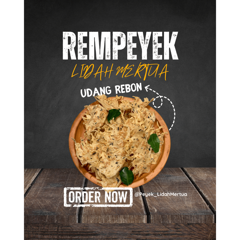 

Rempeyek Lidah Mertua - Udang Rebon Premium Mak Kriuk