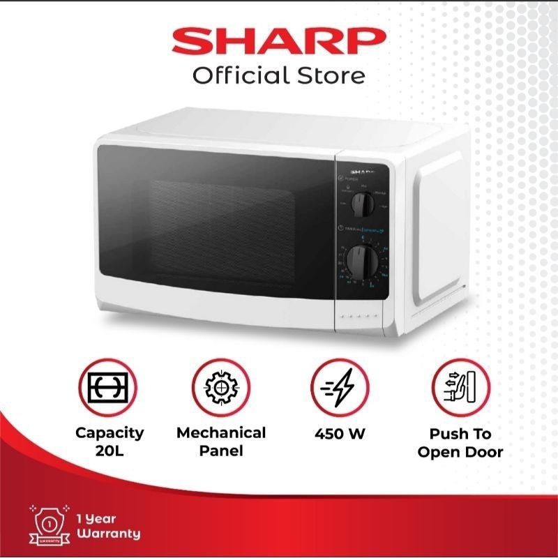 SHARP Microwave Oven 450 Watt Kapasitas 20 Liter Putih R-220 Original
