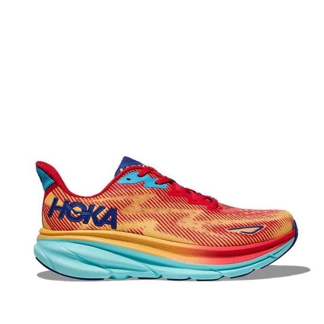Hoka Clifton 9 Wide Men's Road Running Shoes - Cerise/Cloudless