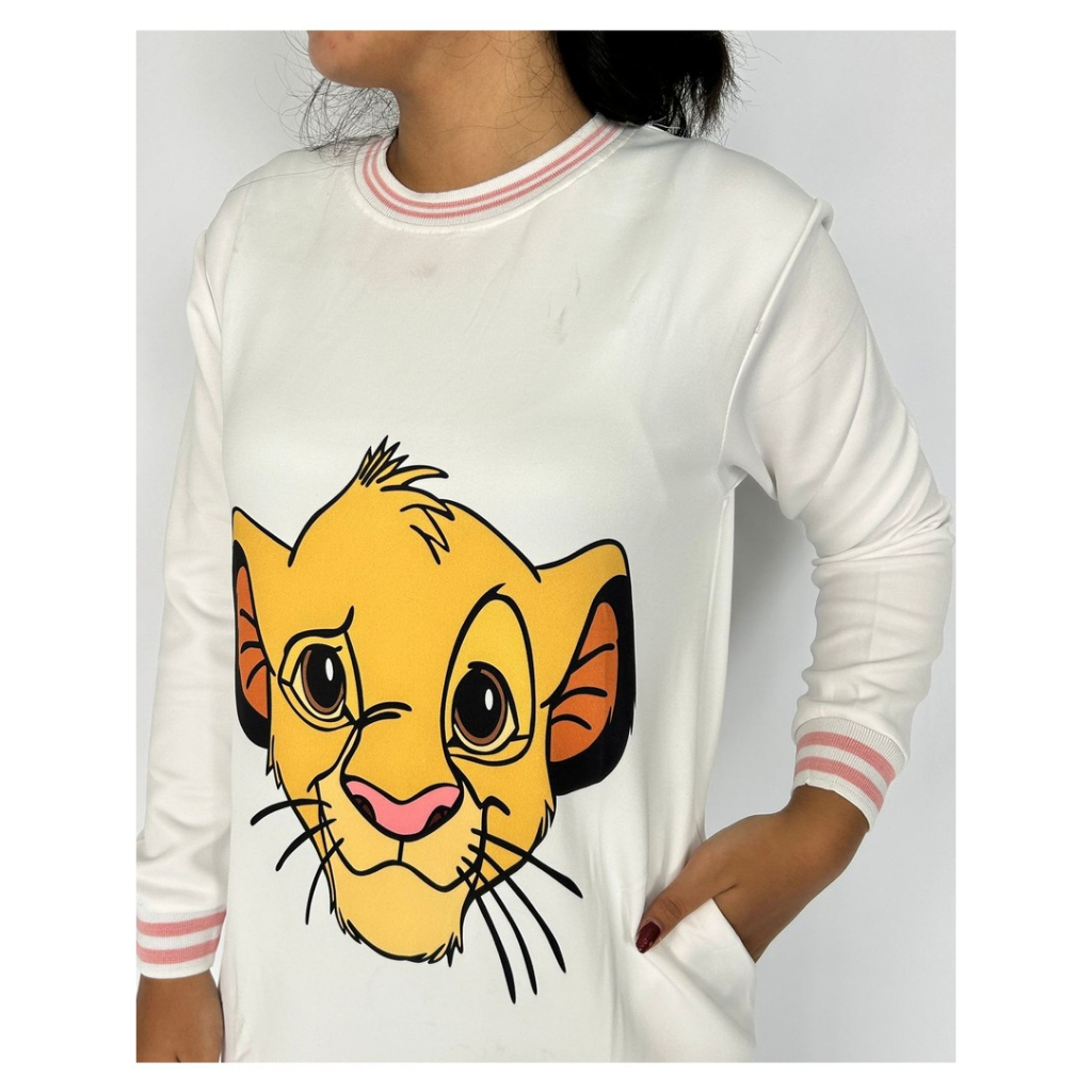 Tunik Scuba Gambar Lion King Lengan Panjang