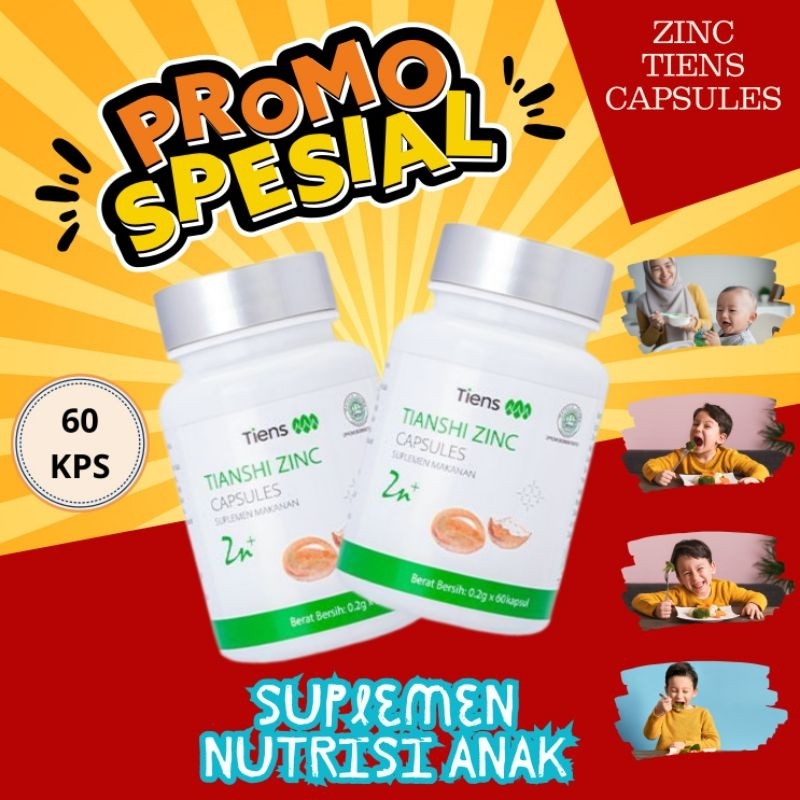 Zinc Tiens Capsule Vitamin Penambah Berat Badan dan Nafsu Makan Anak serta Baik untuk Gizi anak