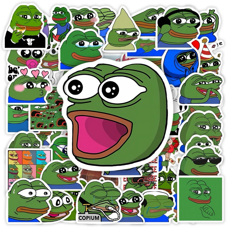 

50pcs Sticker Pepe Frog Lucu Keren Sticker Waterproof