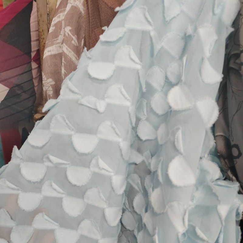 kain organza motif shp - bahan pesta -kain antik