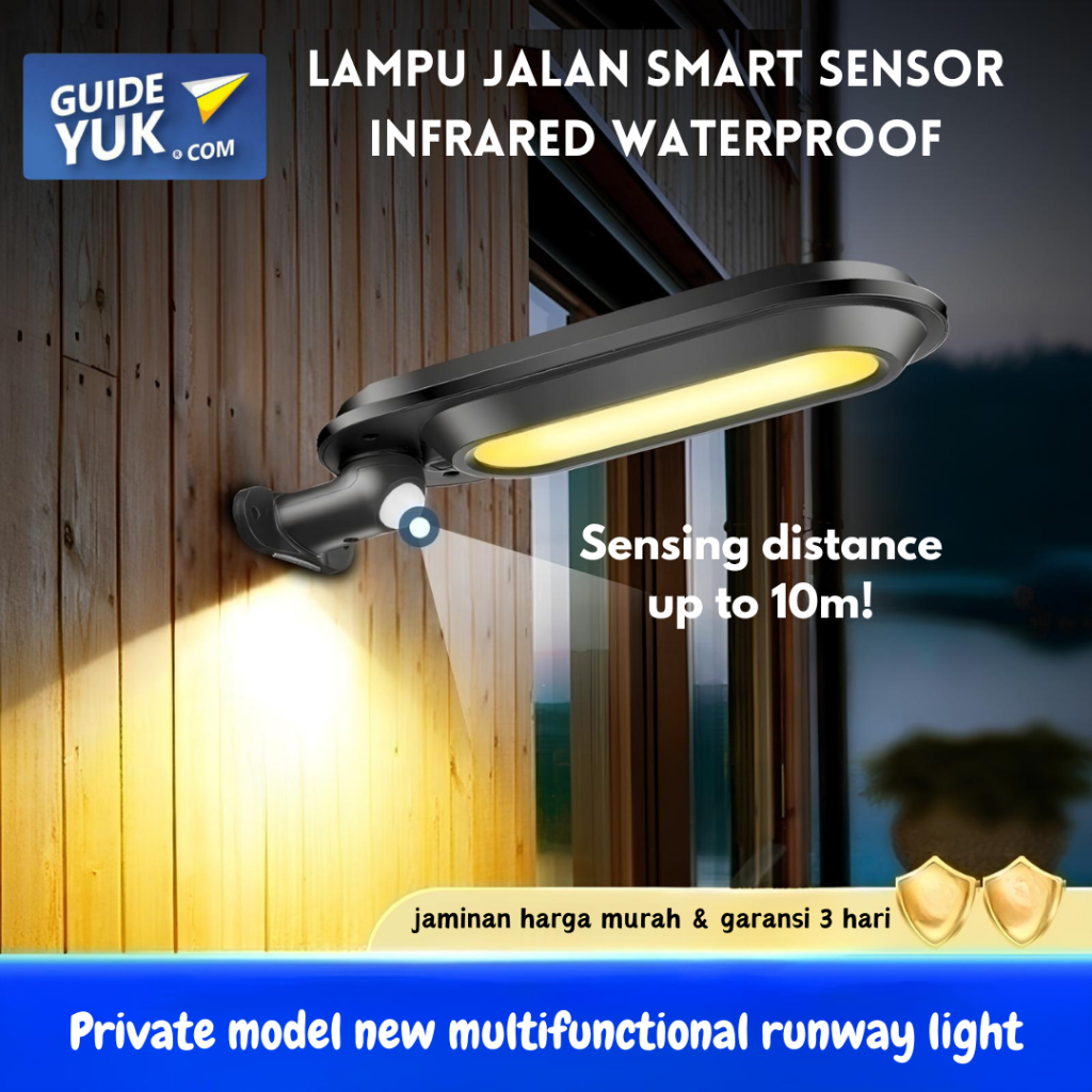 Lampu Jalan Smart Sensor Gelap Waterproof / Lampu Jalan Smart Sensor Tenaga matahari / angle adjusta