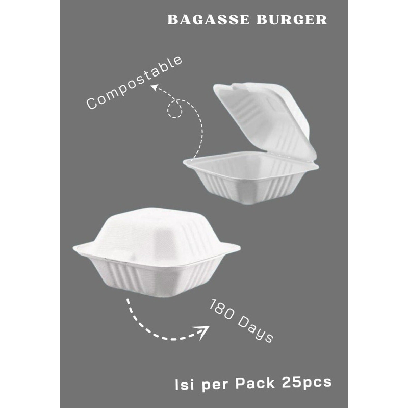 

BAGASSE BURGER KOTAK BENTO BURGER BOX