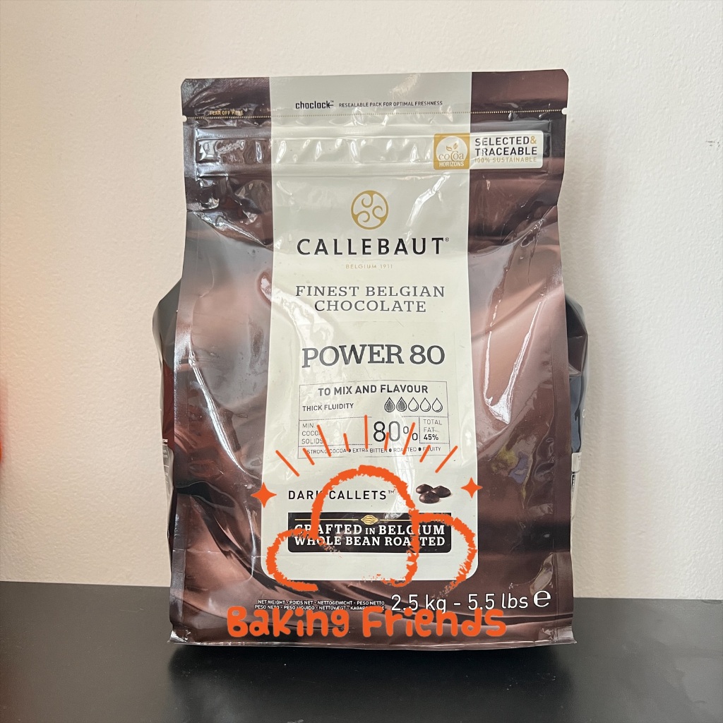 

Callebaut Power 80 Extra Bitter Chocolate 100GR REPACK/Dark Callets 80% / Couverture Cokelat