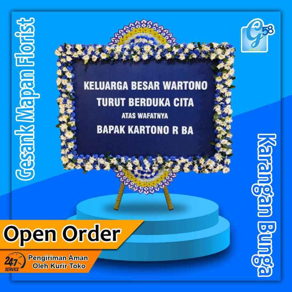 Karangan Bunga Papan (Bunga Melingkar) Selamat, Wedding, Dukacita Kudus