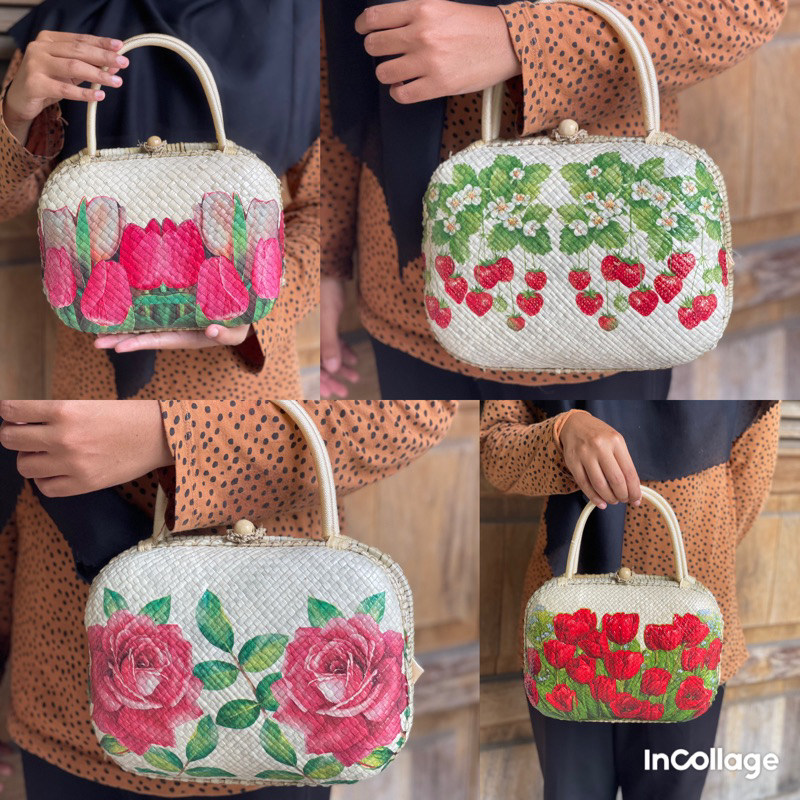 Tas pandan bantal decoupage