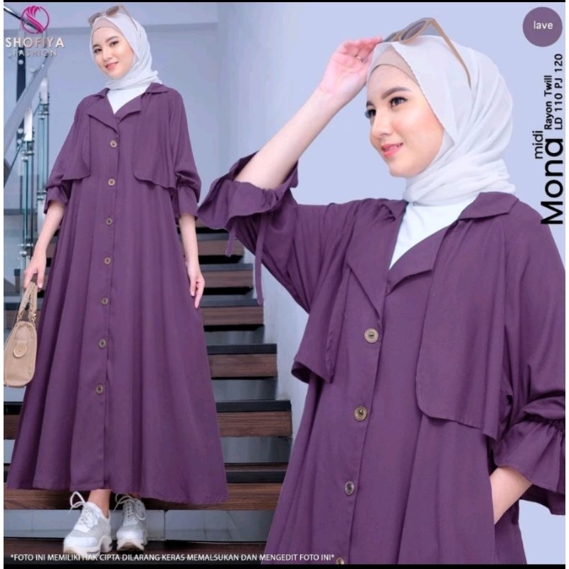 Dress Katun Busui MIDI MONA by Shofiya Fashion
