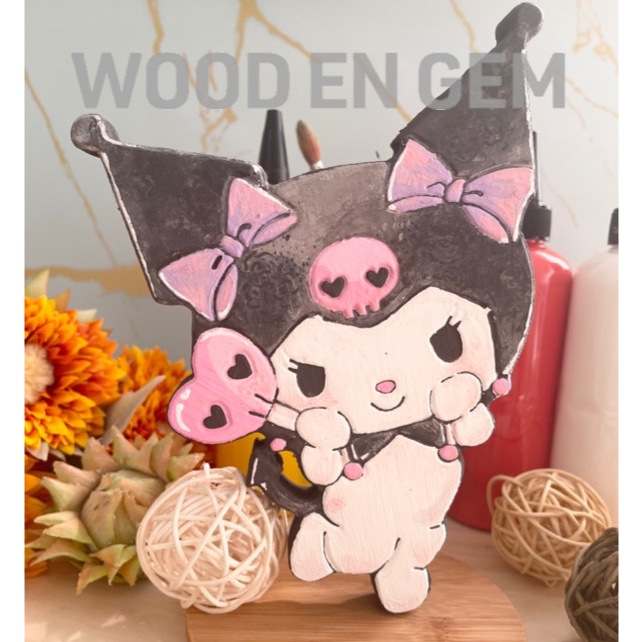 

ART A18S DIY Wood Character Painting Mewarnai Melukis Kayu Karakter Kuromi Woodengem