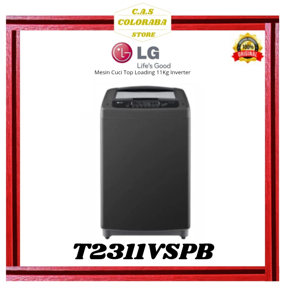 MESIN CUCI LG T2311VSPB MESIN CUCI TOP LOADING 11 KG INVERTER T2311 2311VSPB MESIN CUCI LG 9 KG