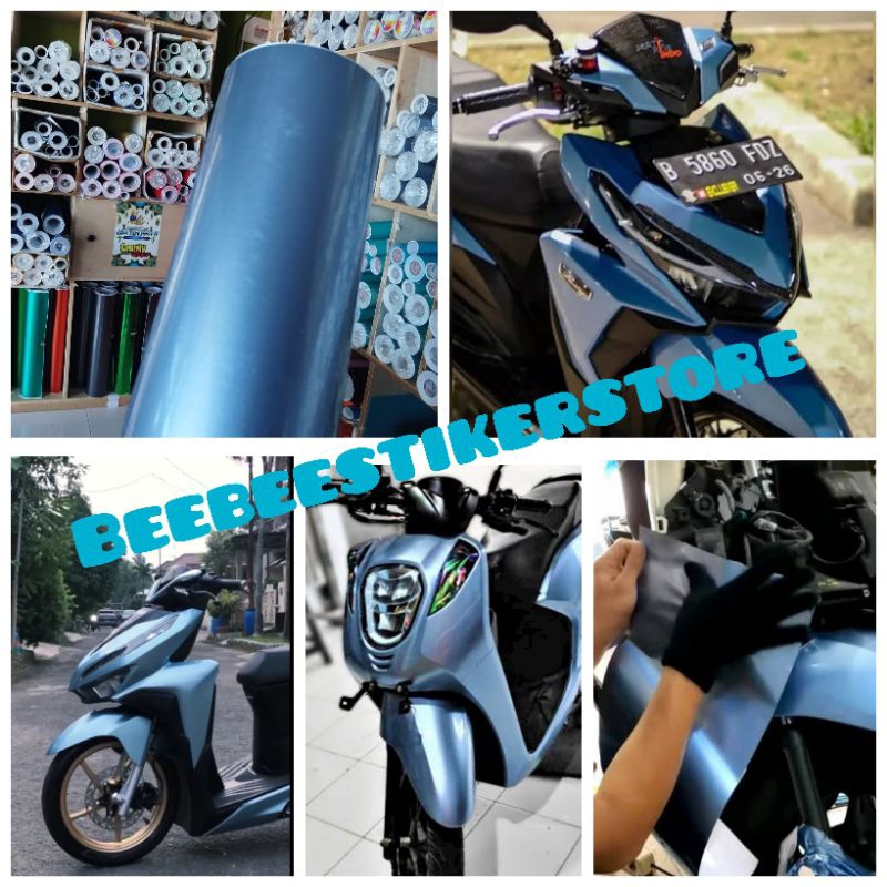 stiker skotlet sky blue candy metalic setiker sekotlet motor biru langit candy biru muda candy metal