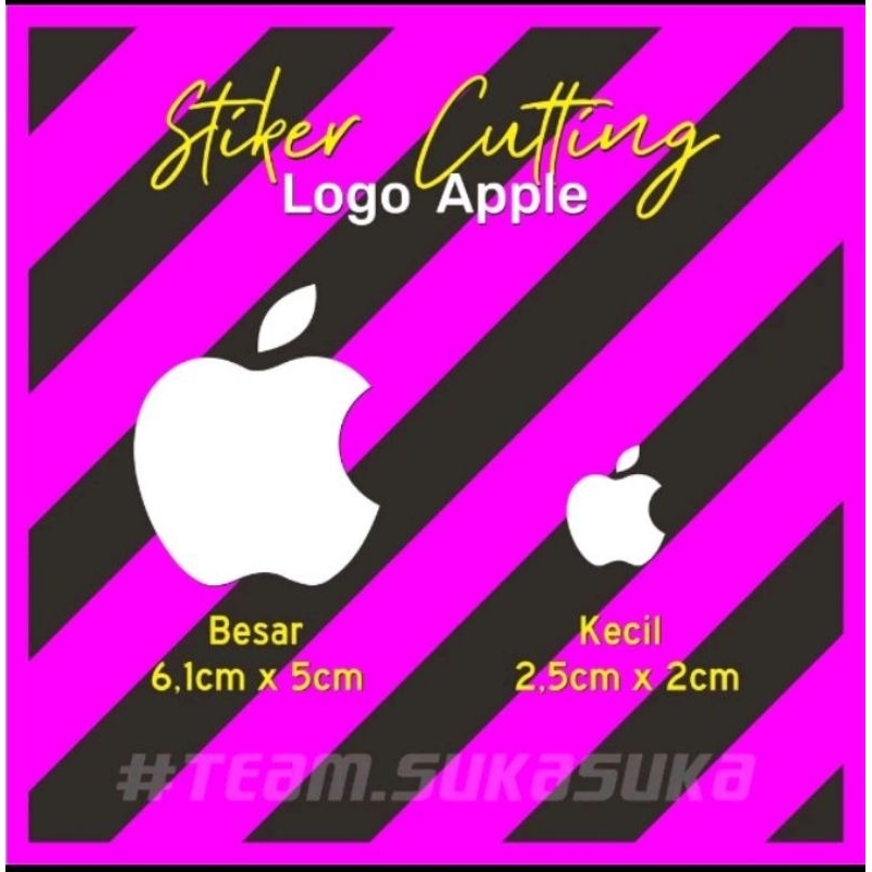 STIKER LOGO APPLE VARIASI HP , LAPTOP , KACA - CUTTING STICKER (TERMURAH)