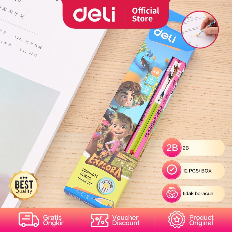 

Deli Graphite Pencil Pensil 2B Kayu Nyaman Digenggam U52900