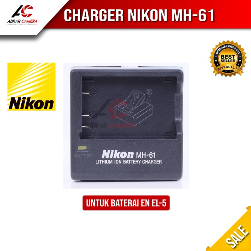 Charger Nikon MH-61 Untuk Baterai Nikon EN EL-5 Kamera Coolpix S10 3700 4200 5200 5900 7900 P530 P50