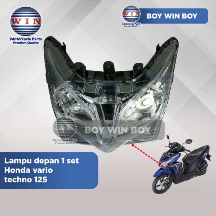 LAMPU DEPAN UNIT  REFLEKTOR MOTOR HONDA VARIO TECHNO 125 OLD 2012 LAMA BOHLAM KZR