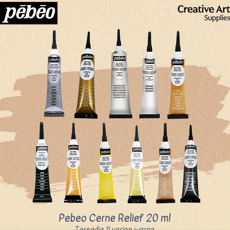 

Diskon Pemesanan Cat Outliner Pasta untuk Kaca Logam Kayu Kanvas Pebeo Cerne Relief 2ml Detail Timbul Mengkilap