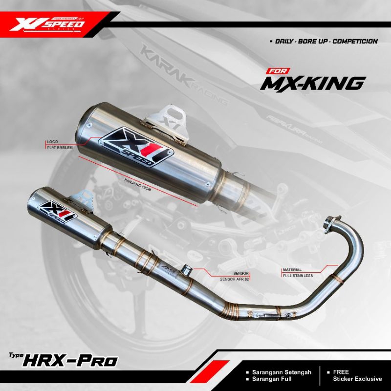 KNALPOT ORIGINAL X1 SPEED For MX king,MX New,MX Old type Roadrace