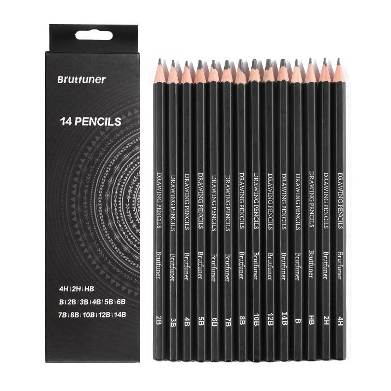 

KODE D2Q4 Brutfuner 14 pcs Profesional Sketsa Pensil Sketsa untuk Artis Pemula