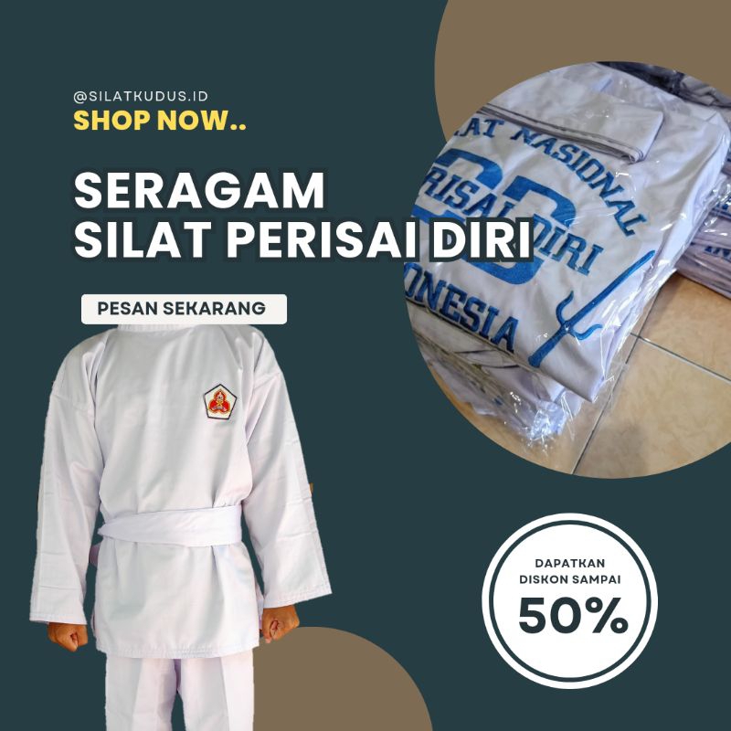 Seragam Silat Perisai Diri, Sakral Silat Perisai Diri Sablon, Seragam Silat Perisai Diri putih, Sila