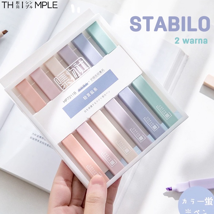 

ART W12X 6PCS stabilo pastel spidol highlighter Colour Pen Journal Marker Pen Alat TulisTHIMPLE