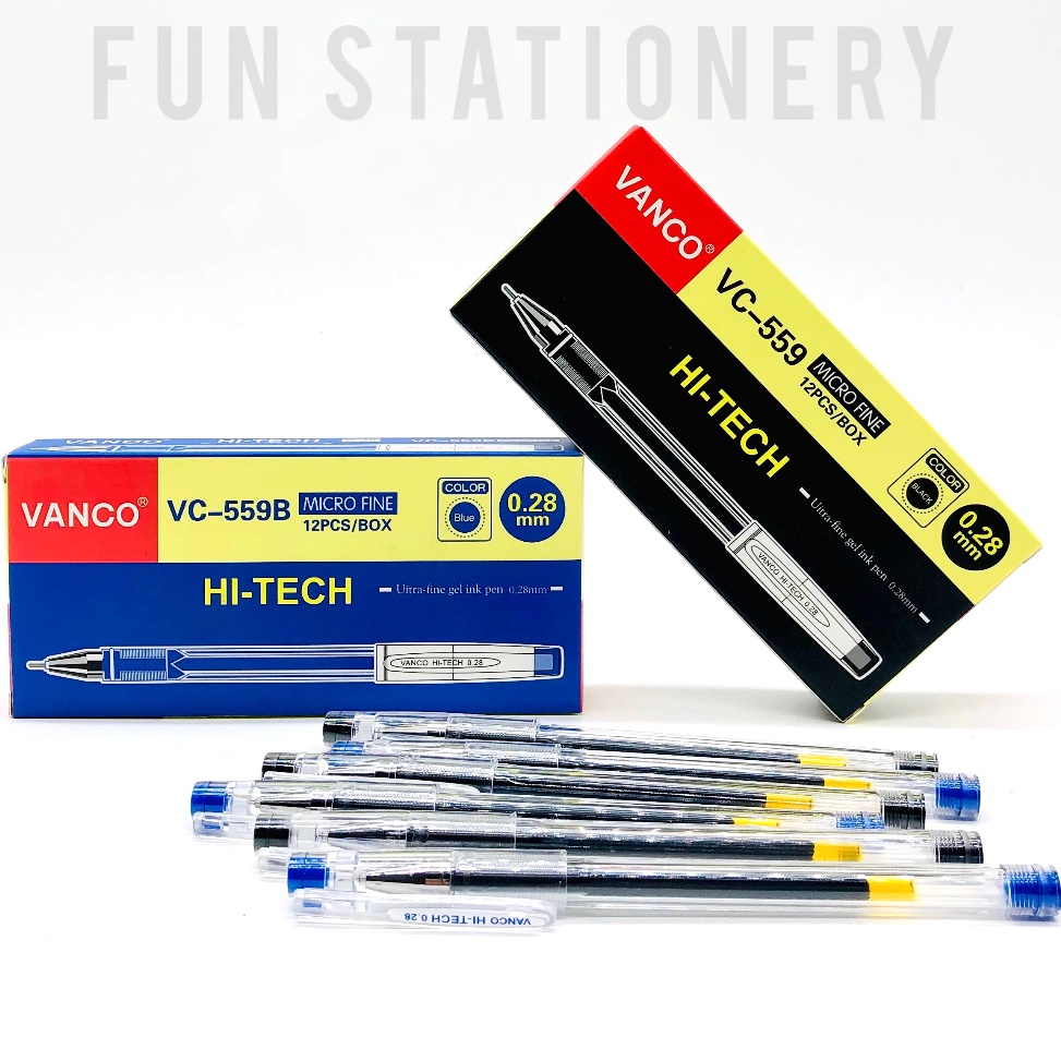 

ART J53C 12 PCS PULPEN GEL VANCO HITECH VC559 28mm BALL PEN PENA