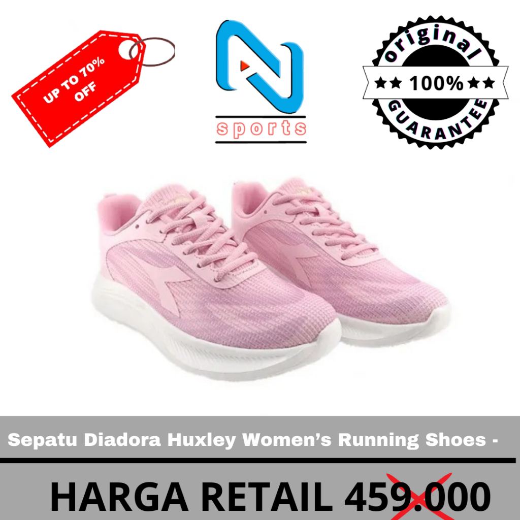 Sepatu Diadora Huxley Women’s Running Shoes - Pink Original 100%