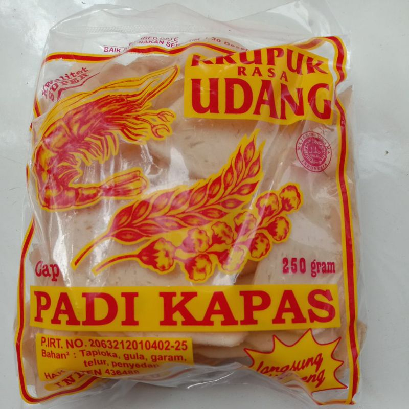 

Kerupuk Udang Mentah Merk Padi Kapas 250gr khas Cirebon