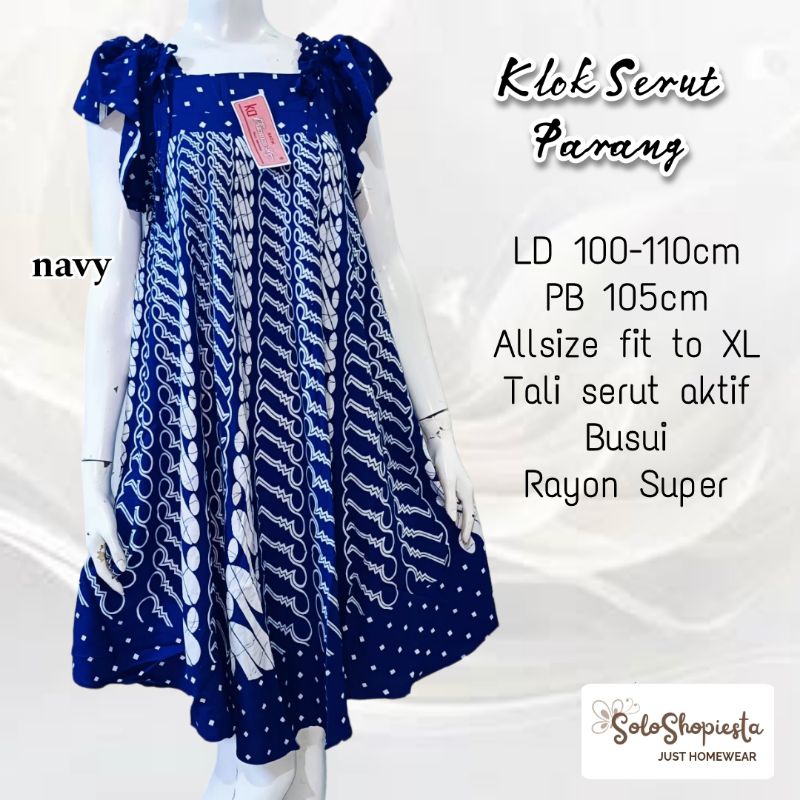 Daster Klok Serut MotifBatikParang Kencana Ayu Homedress Payung Cantik
