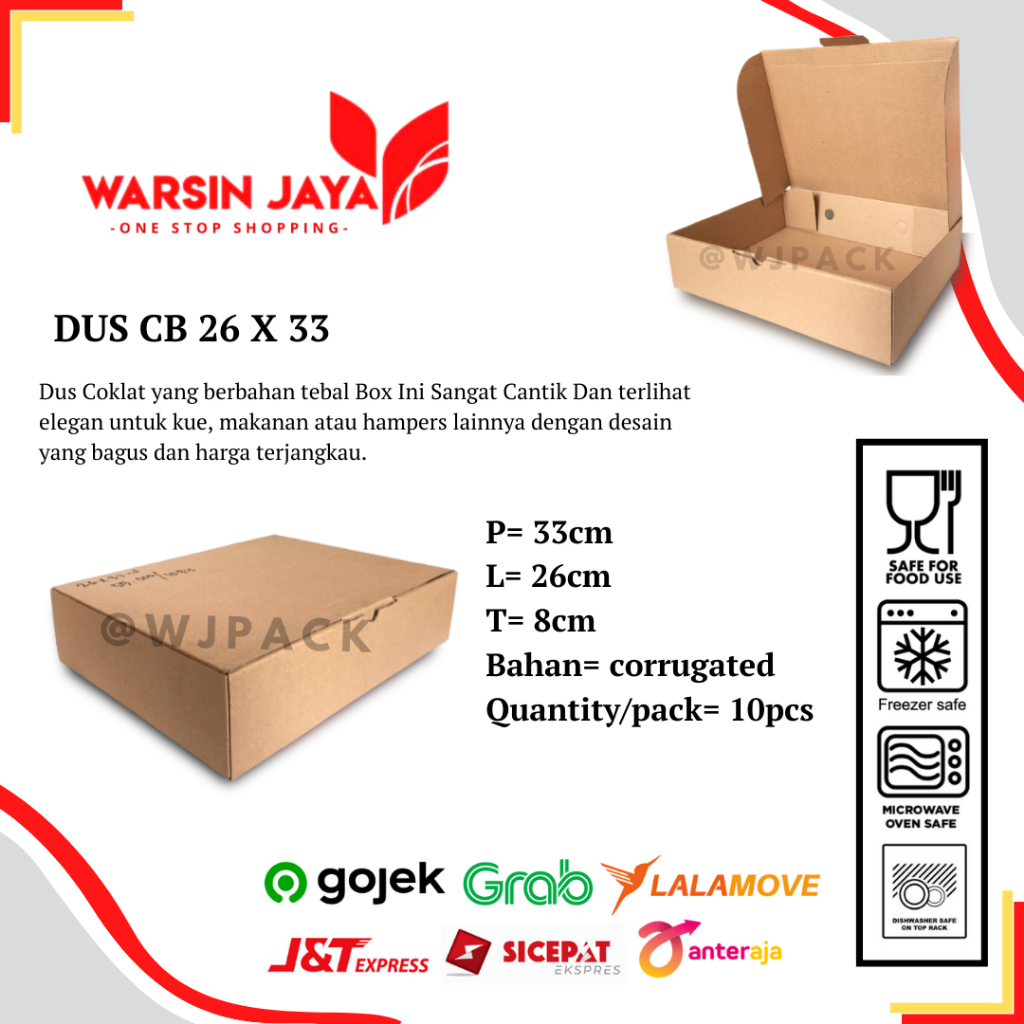 

DUS COKELAT CORRUGATED 26X33X8 - HAMPERS - TANPA KACA