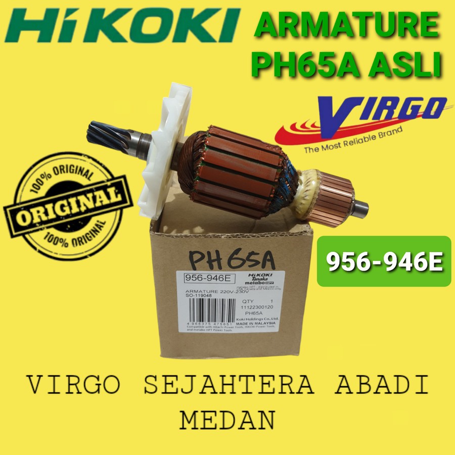 PH65A ARMATURE ANGKER DEMOLITION HAMMER HITACHI HIKOKI ASLI ORIGINAL PH 65A PH 65 A 956-946E