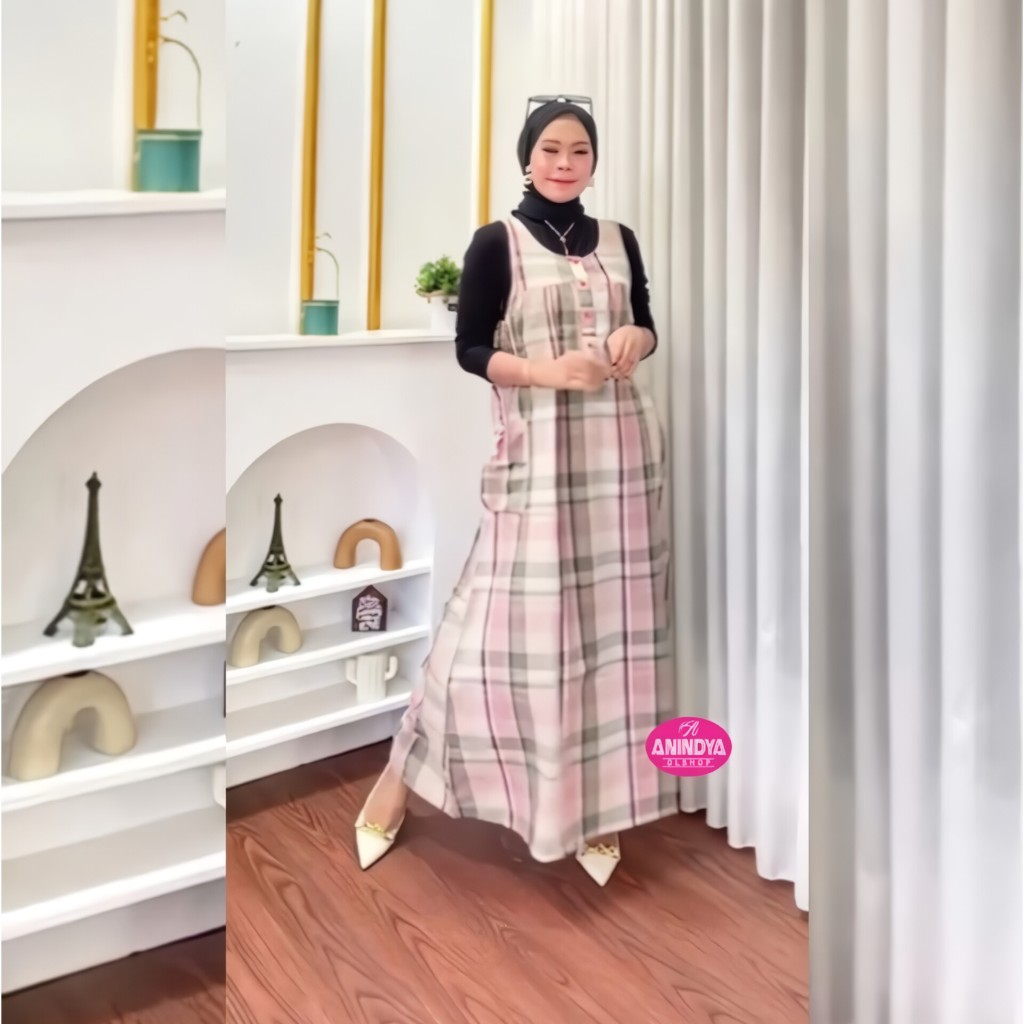 Anindya Fashion Presents Pakaian Wanita Overall Premium Alia 4060 Bahan Katun Triset Good Quality De