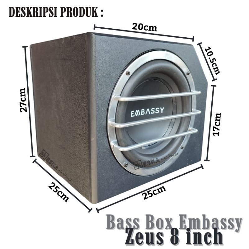 BASSBOX EMBASSY SUBWOOFER AKTIF 8 Inch High Power BOOMBOX EMBASSY - ZEUS