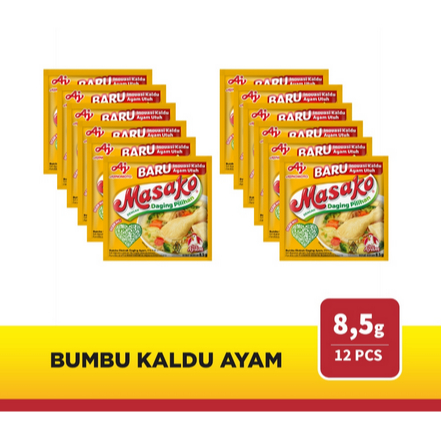 

Masako Bumbu Kaldu Ayam Penyedap Rasa 8.5g - 12pcs