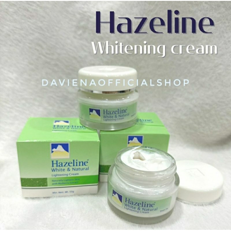 HAZELINE WHITE & NATURAL LIGHTENING CREAM ORIGINAL | HAZELIN SNOW HIJAU MALAYSIA SUNCARE FOUNDATION 