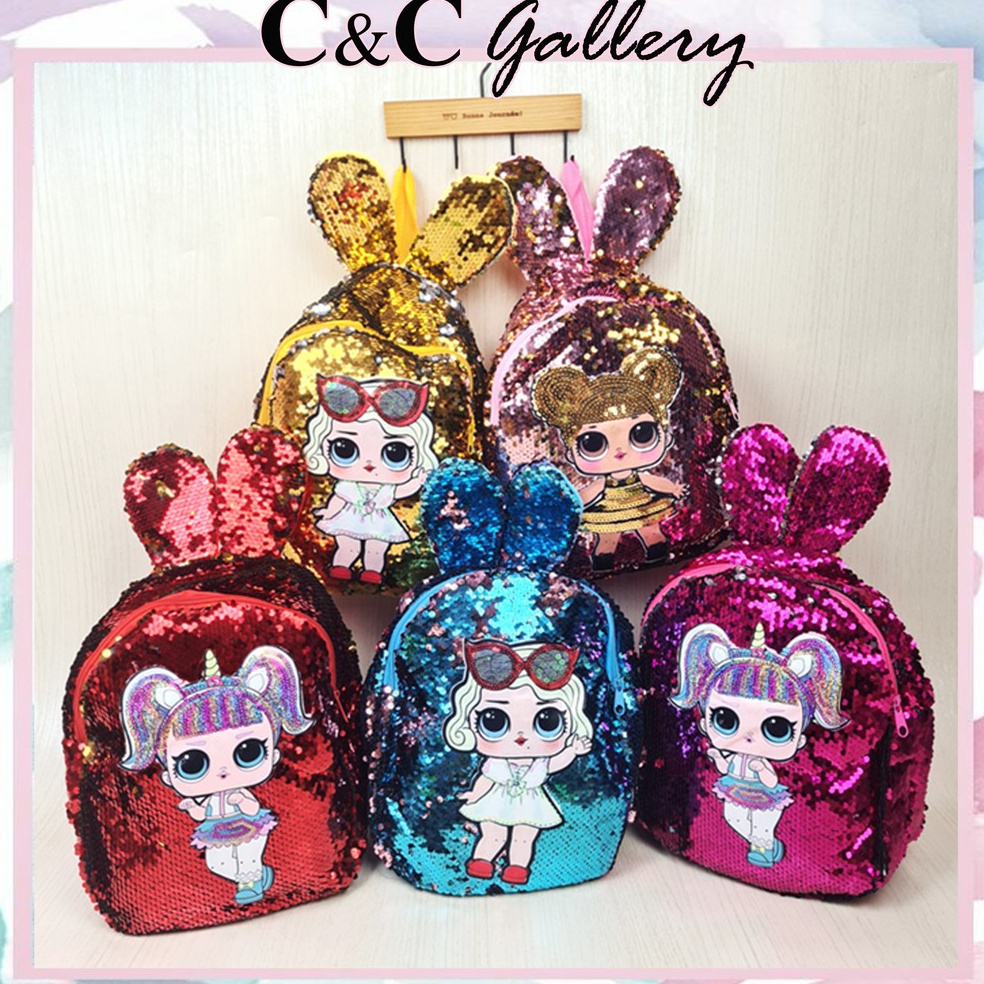 Berkualitas TAS RANSEL ANAK LOL SEQUIN LAMPU LED  TAS SEKOLAH ANAK LOL LED  TAS ANAK LOL LED
