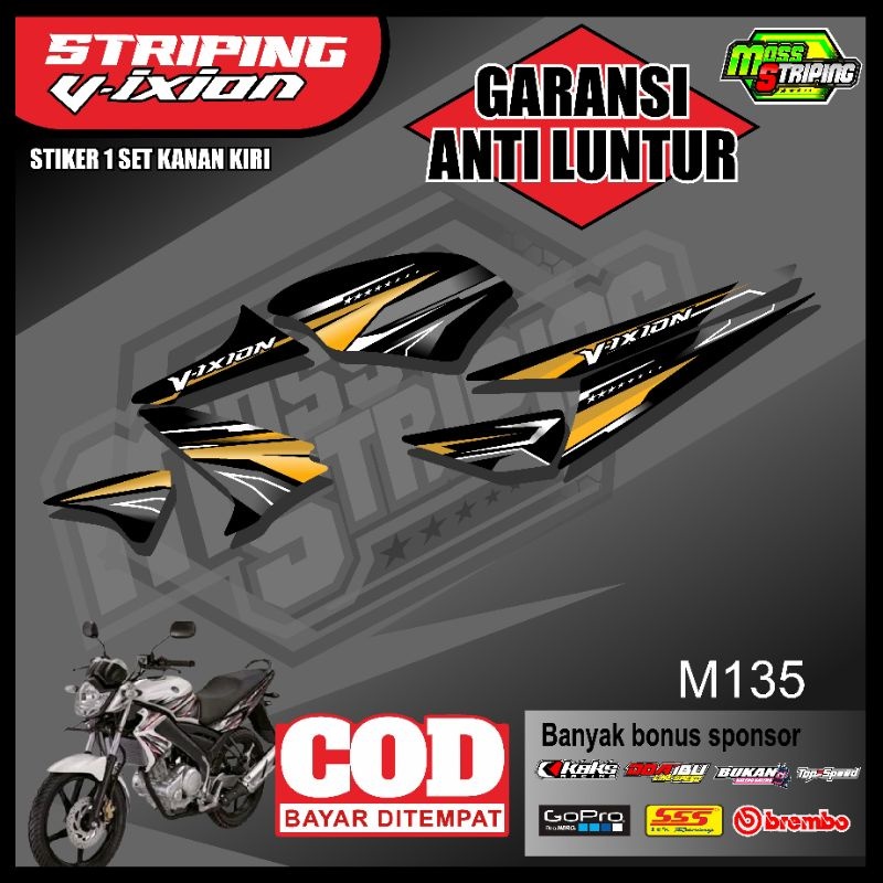 Stiker Striping Motor Vixion Old V-ixion Facelift 2007-2012 Setiker Sticker setriping modif modifika