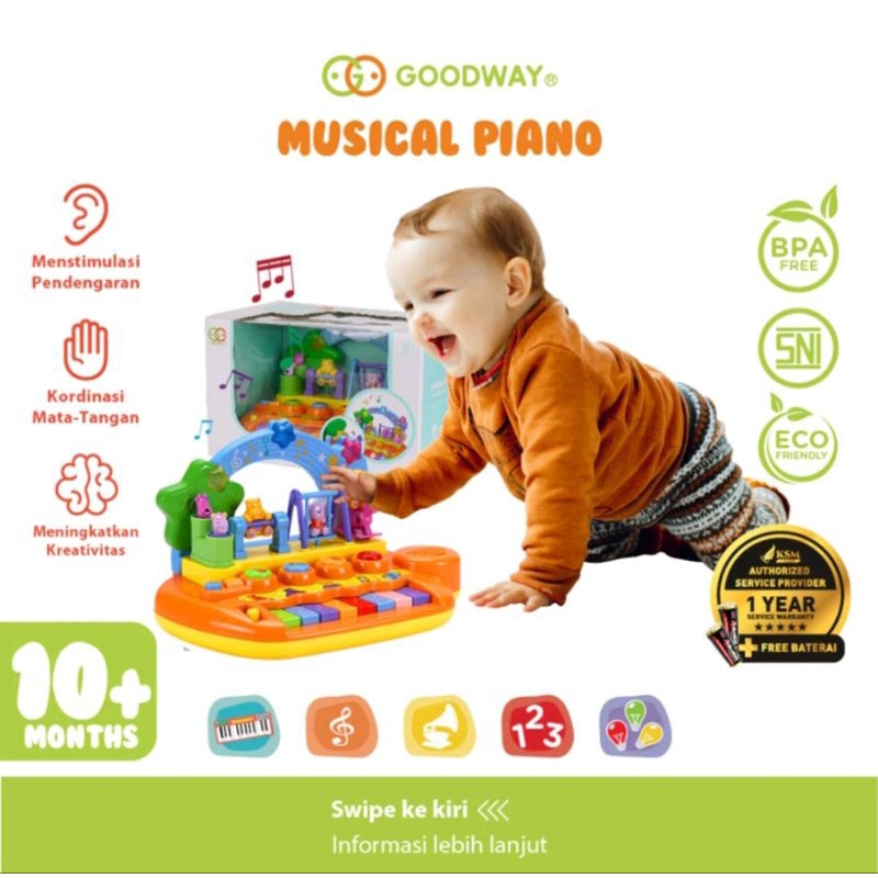 Goodway Musical Piano GW8627A / Mainan Edukasi Bayi Anak Musik
