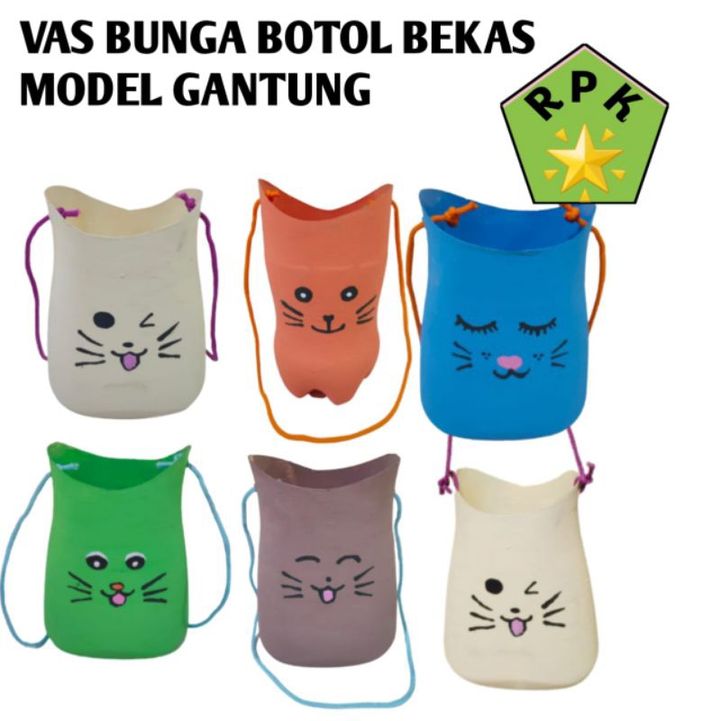 VAS BUNGA BOTOL BEKAS MODEL TALI GANTUNG