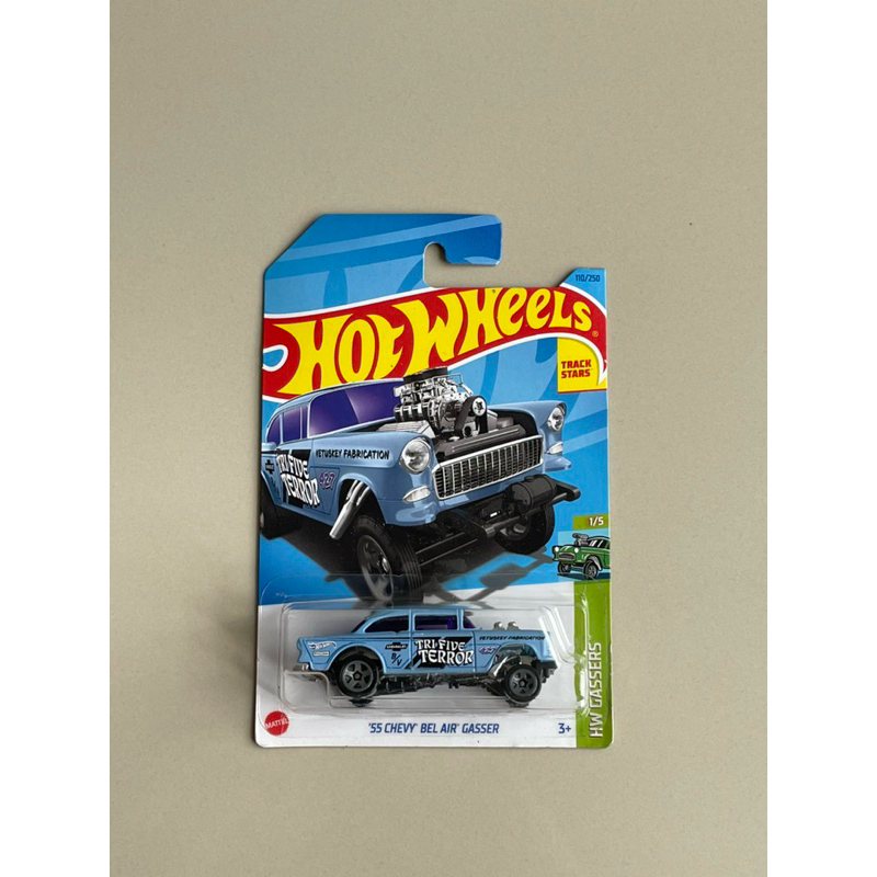 HOT WHEELS 55 CHEVY BEL AIR GASSER TRI FIVE BIRU