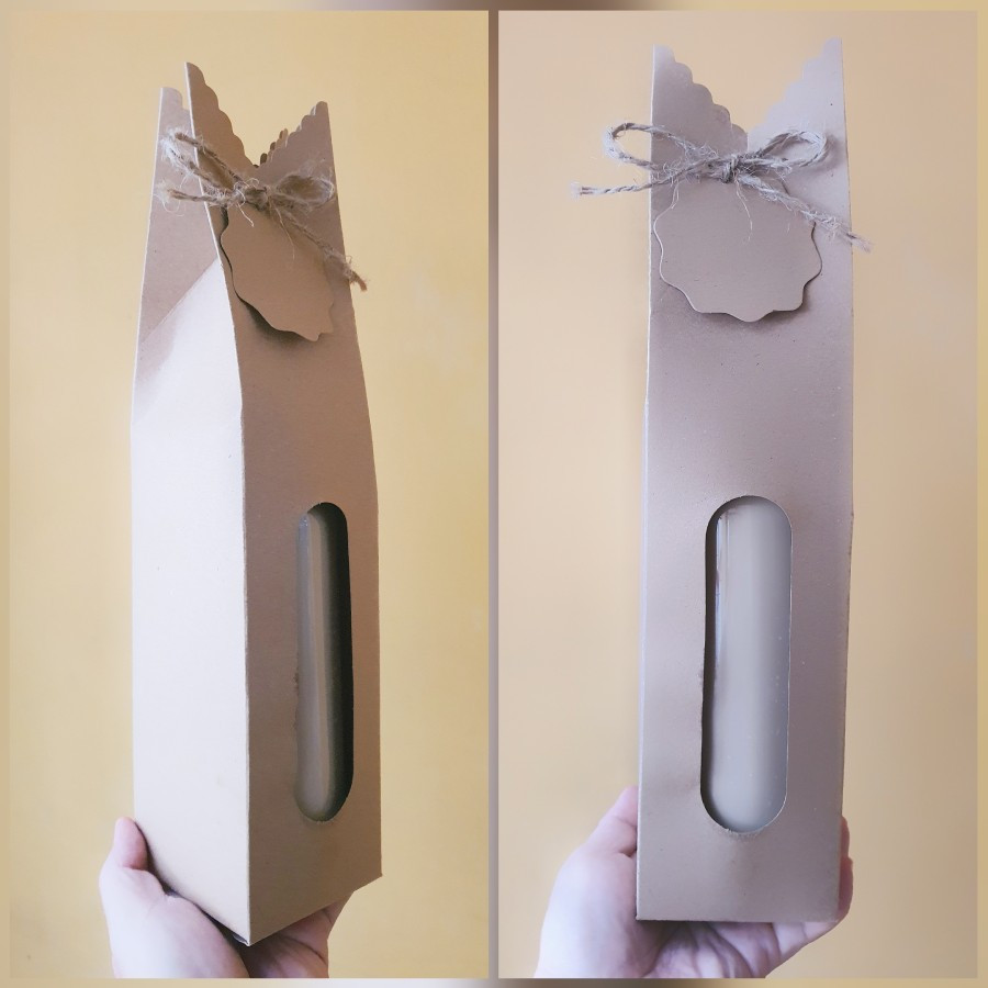 

(10 Pcs) Dus Souvenir Botol Tumbler Kotak Hempers Ultah Box Bingkisan Hadiah Free Tag Bulat 8x8x37 Cm