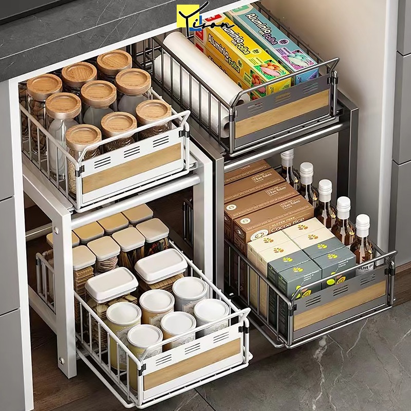 Rak Dapur Di Bawah Kabinet Wastafel Kabinet Dalam Kabinet Rak Berjenjang Kamar Mandi Di Bawah Meja W