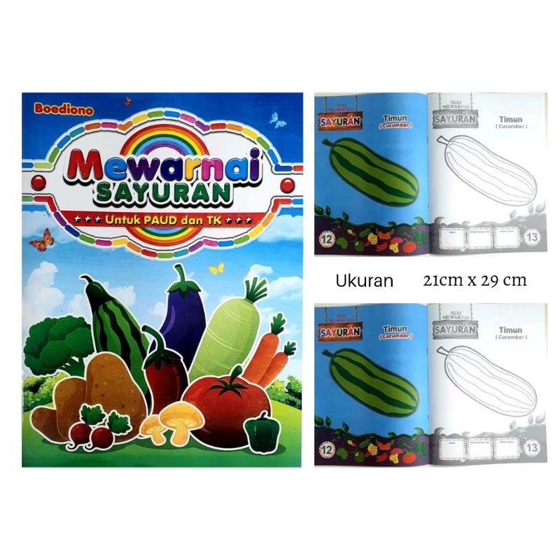 

Buku Mewarnai Anak/Buku Mewarnai Sayuran Untuk Paud Dan TK