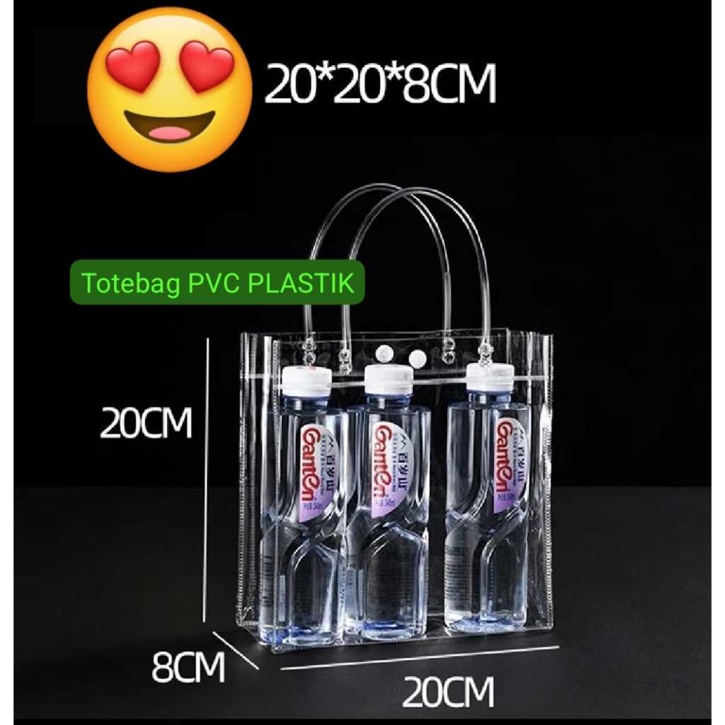 

TOTEBAG PVC PLASTIK 20 X 8 X 20 ISI 12 PCS, BISA U/SOUVENIR ULTAH/ DLL BAHAN TEBAL