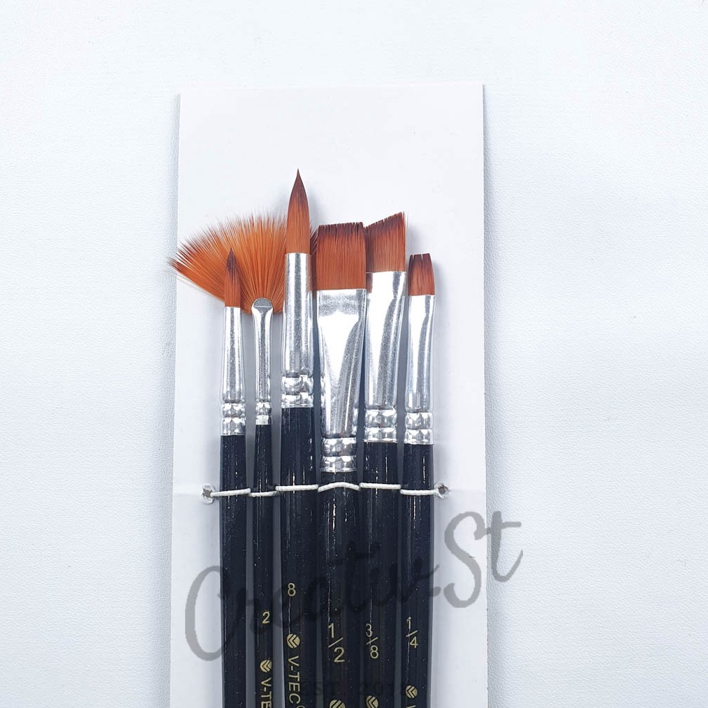 

KODE E8O Vtec Kuas Lukis Set A17 6 Kuas Art Brush Set