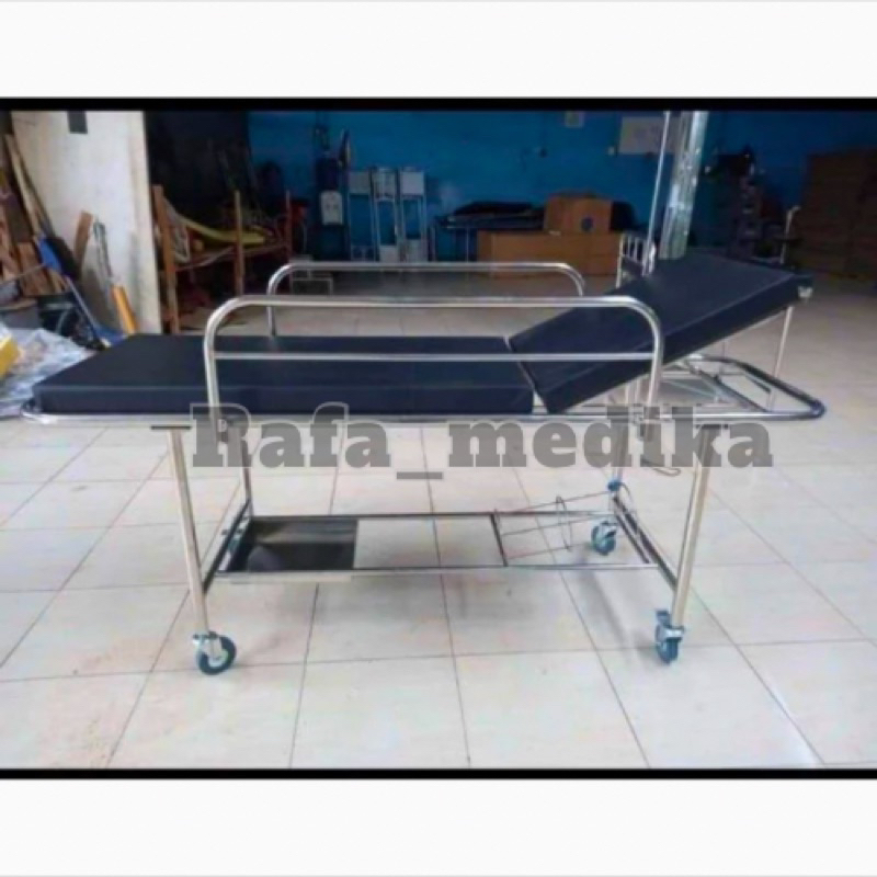 Brangkar dorong pasien komplit/ brangkar komplit stainless steel
