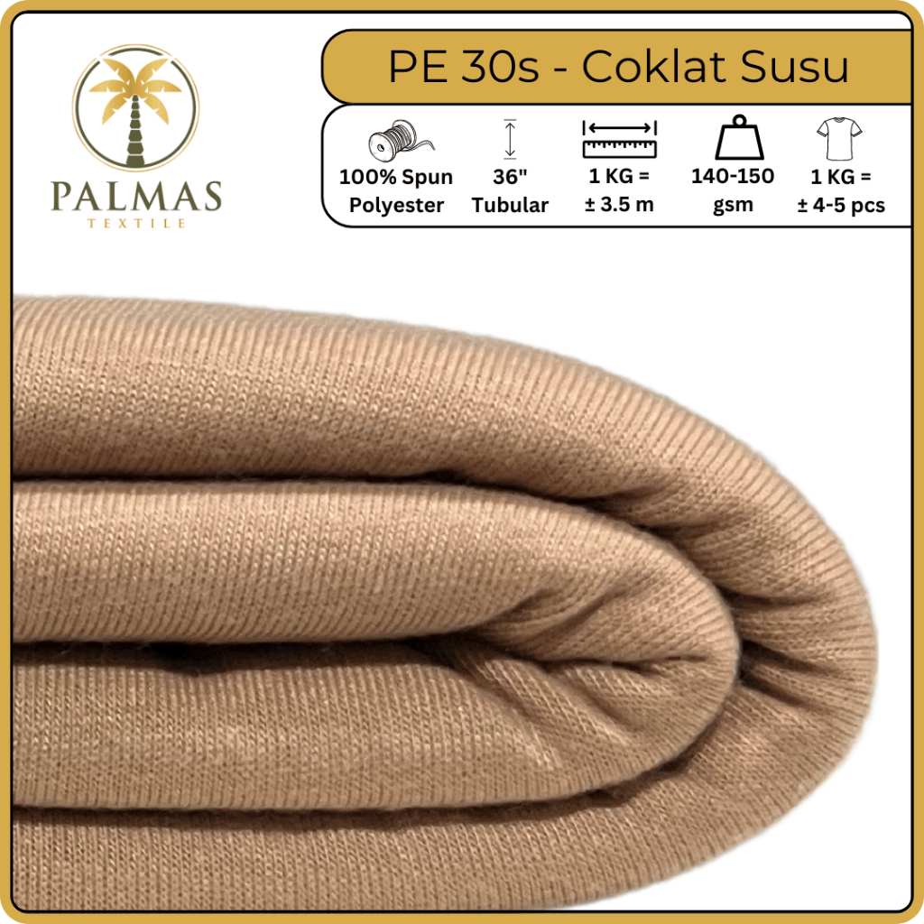 Kain PE 30s - Coklat Susu (Bahan Kaos)
