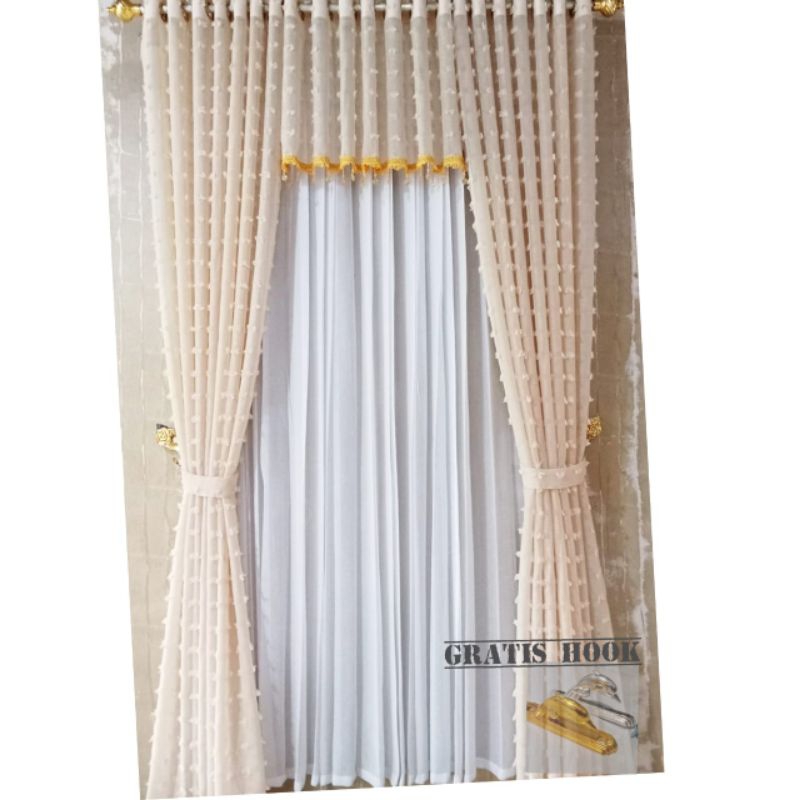 RB 1 Set Gorden Poni Jendela Atas Pintu Tengah Ruang Tamu Panjang 250 Cm 135 Cm Gorden Mewah Dan